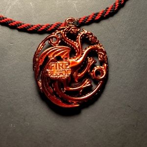 Targarian seal metal charm with handmade necklace